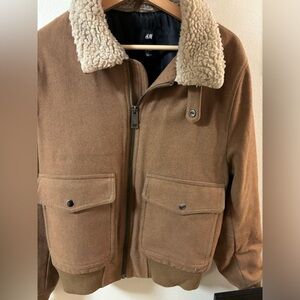 SOLD H&M Men Flight Bomber Wool Blend Jacket Medium
